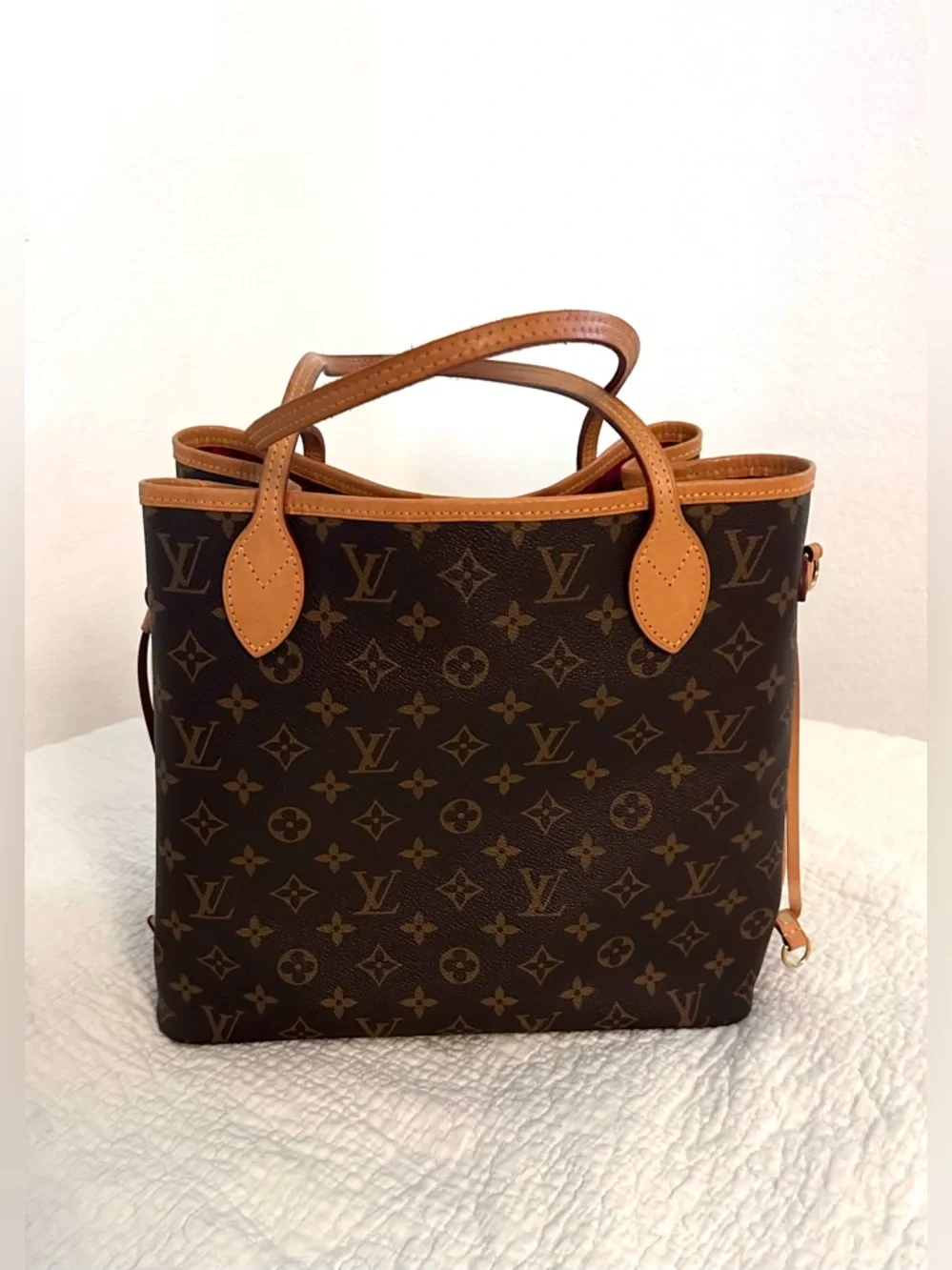 Louis Vuitton Brown Monogram Canvas Neverfull PM Tote with Magenta Interior - Picture 3 of 15